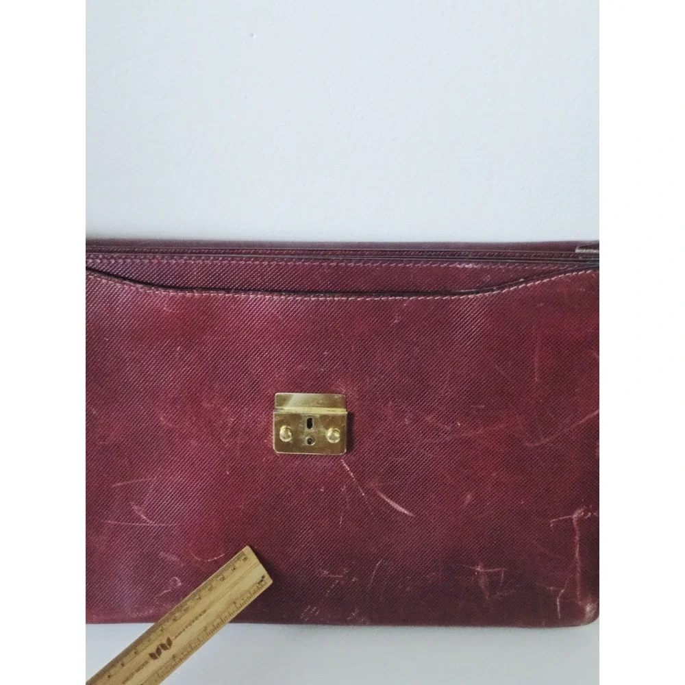 Vintage BOTTEGA VENETA 80's-90's Tuscan‎ Red Leather Briefcase Portfolio Satchel